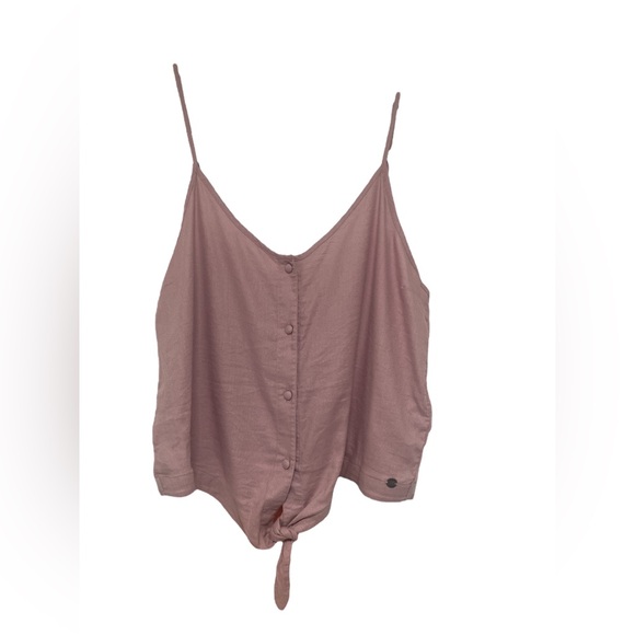 Roxy Lavender Button-Front Tie Top GUC M - Picture 3 of 7